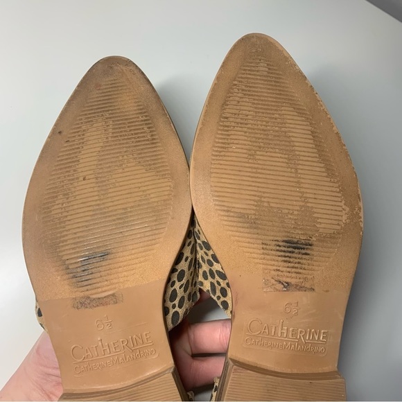 Catherine Malandrino D'Orsay Flats Size 6.5  US Tan Brown Cheetah Print Spotted - Picture 9 of 9